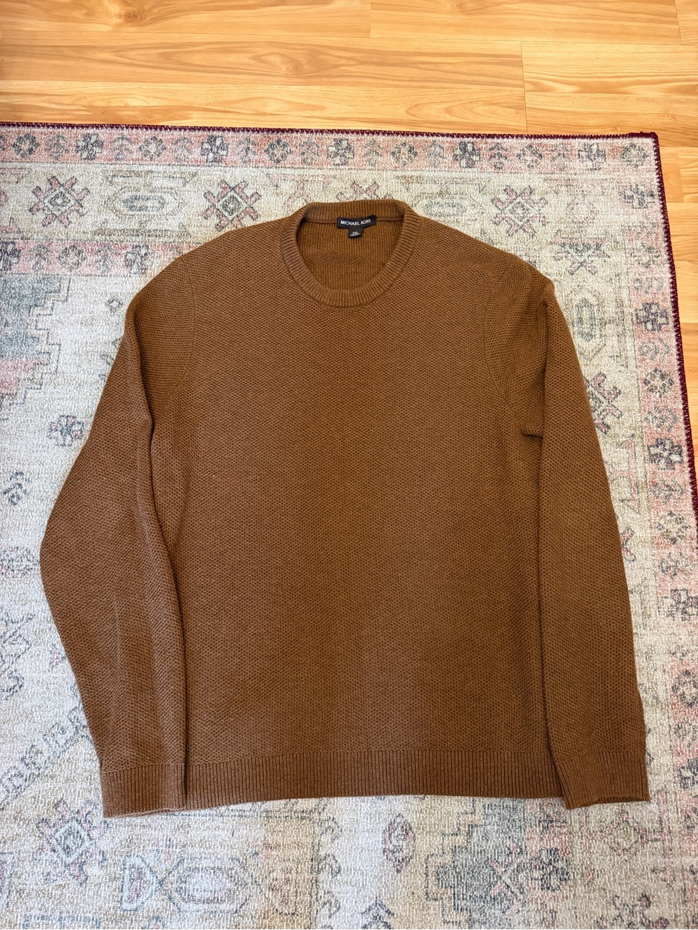 Michael Kors Men’s Brown Textured Crewneck Sweater XXL
